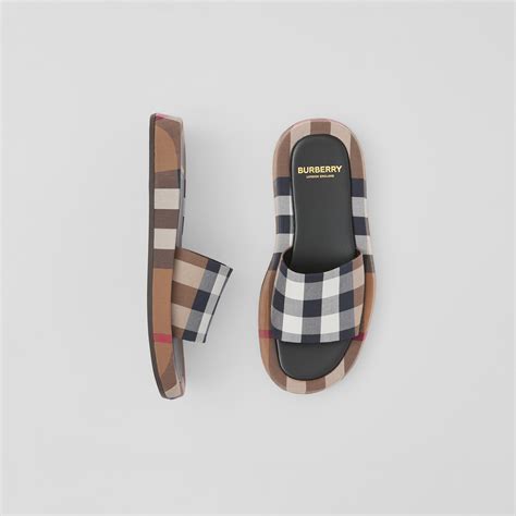 burberry check slides for women.